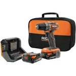 Ridgid R8701K 18V Brushless Subcompact Cordless 1/2 in. Drill Driver Kit with (2) 2.0 Ah Battery, Charger and Bag