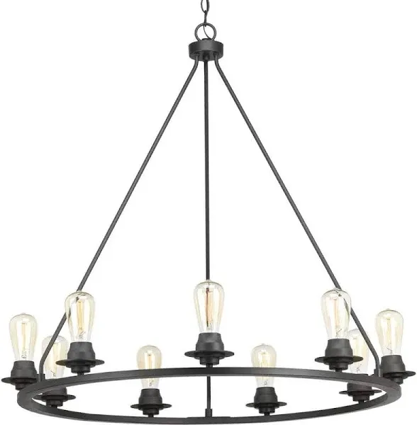 Debut Collection 9-Light Farmhouse Chandelier Light Graphite