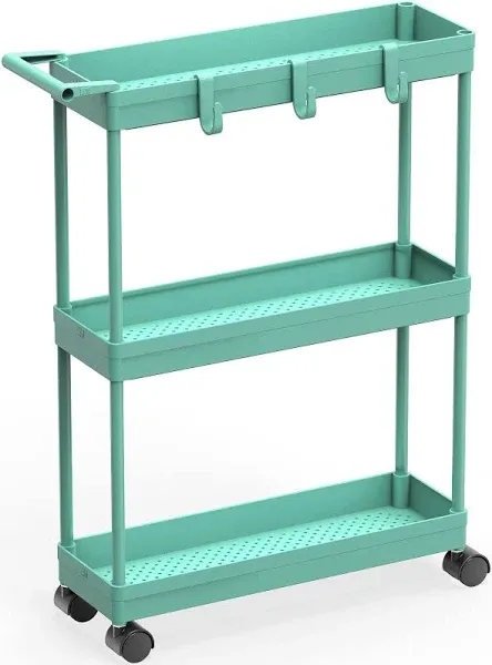 Simple Houseware Kitchen Cart Storage 3 Tier Slim/Super Narrow Shelves with Handle