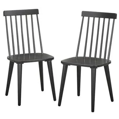 Set of 2 Lowry Dining Chairs Black - Lifestorey