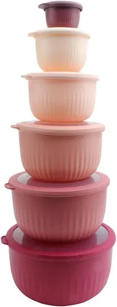 COOK with COLOR Prep Bowls Mixing Bowls Nesting Plastic Prep Bowl Set with Lids Small Bowls