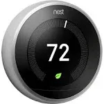 Google Nest 3rd Generation Learning Thermostat (Polished Steel) T3019US