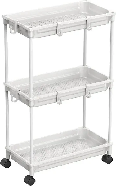 Simple Houseware Kitchen Cart Storage 3 Tier Slim/Super Narrow Shelves with Handle