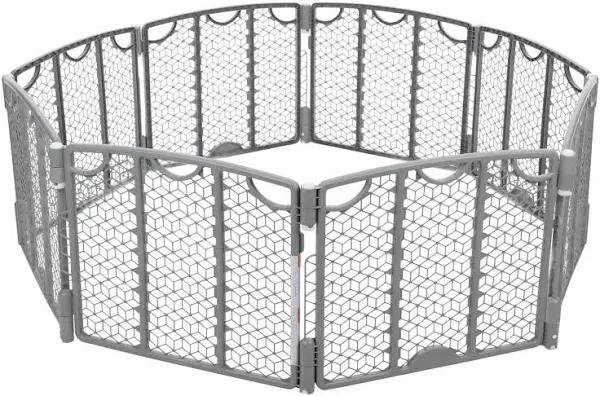 Evenflo Indoor/Outdoor Play Space, Cool Gray, 8 Panel