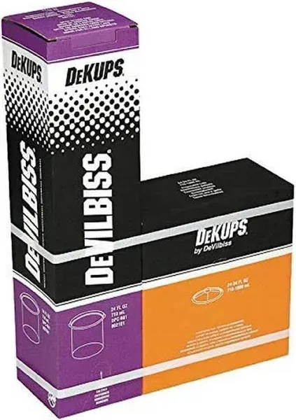 DeVilbiss DeKups 802101 Disposable Cup &amp; Lid 24 oz For Compact Spray Gun