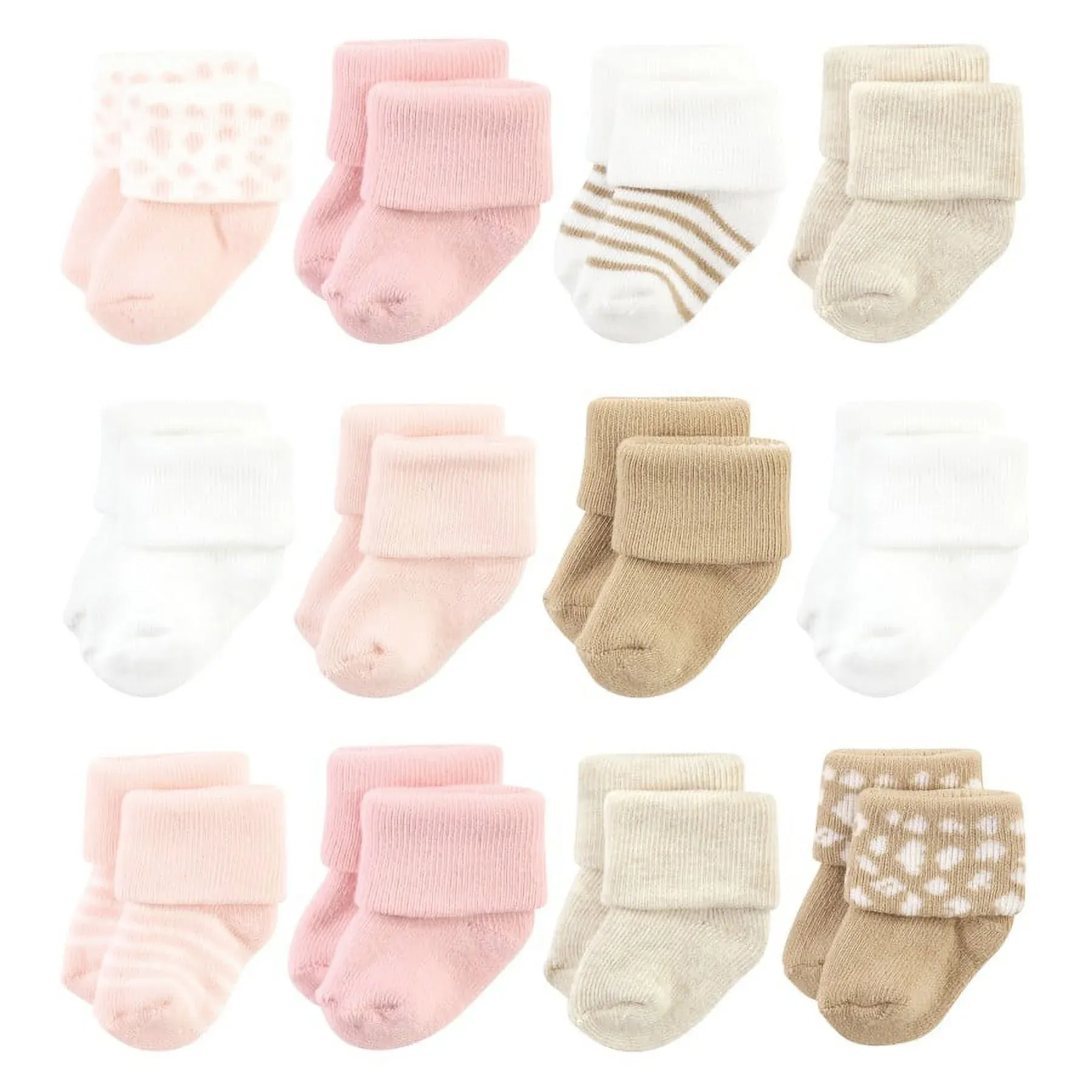 Hudson Baby Girls' Cotton Rich Newborn and Terry Socks