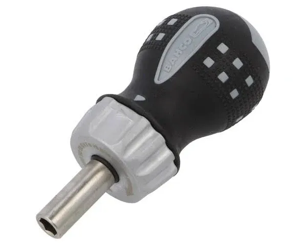 Bahco 808050S Magnetic Ratcheting Screwdriver Stubby