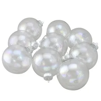 Northlight 9-Piece Iridescent Glass Ball Christmas Ornament Set