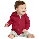 Port & Company CAR78IZH Infant Core Fleece Full-Zip Hooded Sweatshirt - Red - 06M