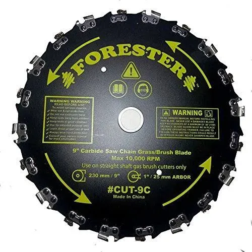 FORESTER Brush Cutter Blades - Trimmer Chainsaw Tooth Saw Blade - for Trimming Trees, Can Replace String Trimmer, Underbrush, and More - 14 Tooth 7" Brush Blade