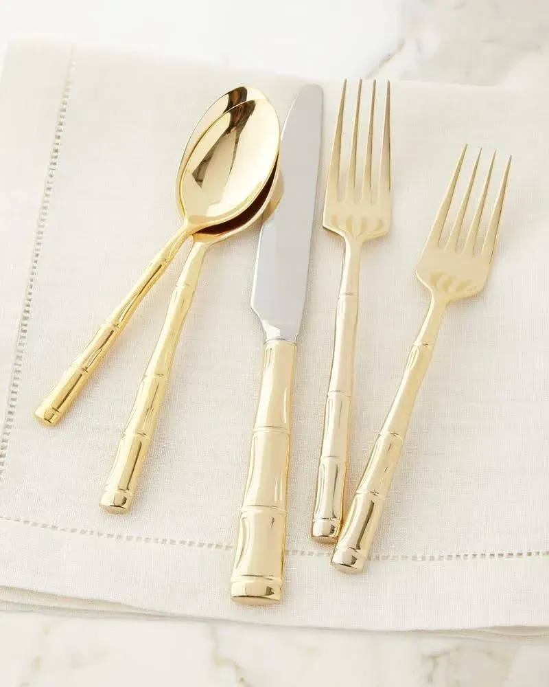 20-Piece Gold Wallace Bamboo Flatware Set