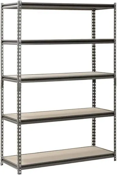 Muscle Rack UR361872PB5PAZ-SV Silver Vein Steel Storage Rack, 5 Adjustable Shelv