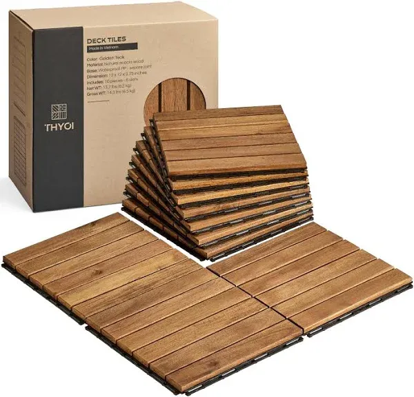 Thyoi 10 Pcs Interlocking Deck Tiles