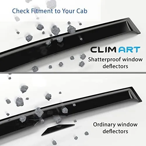 CLIM ART in-Channel Incredibly Durable Rain Guards for Jeep Wrangler JL 2018-2024/Jeep Gladiator 2020-2024, Original Window Deflectors, Vent Window Visors, Vent Deflector, 4 pcs. - 618030