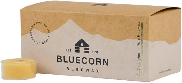 Bluecorn Beeswax 100% Pure Beeswax Tealight Candles