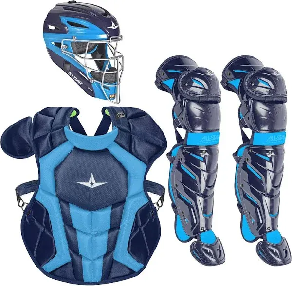 All-Star System7 Axis Travel Team NOCSAE Youth Catcher's Package - Graphite/Purple