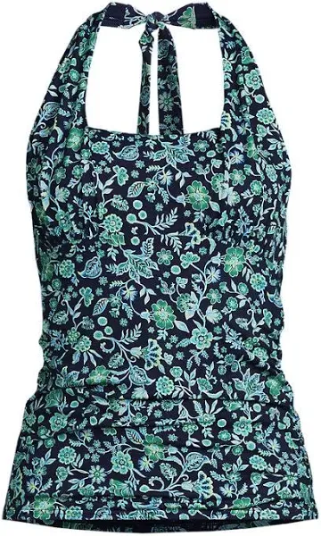 Lands' End Women's Chlorine Resistant Square Neck Halter Tankini Swimsuit Top