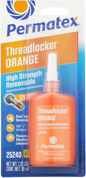 Permatex High Strength Orange Removable Threadlocker