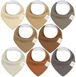 KeaBabies 8-Pack Organic Bandana Bibs in Terracotta