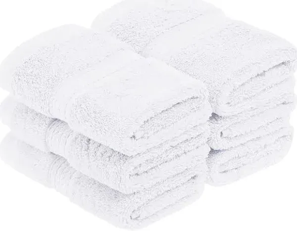 SUPERIOR Solid Egyptian Cotton 6-Piece Face Towel Set