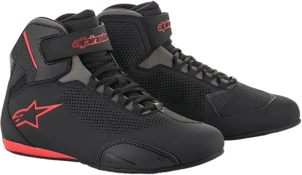 ALPINESTARS SEKTOR VENTED SHOES  BLACK/GRAY/RED - US 8.5 | 251561813185