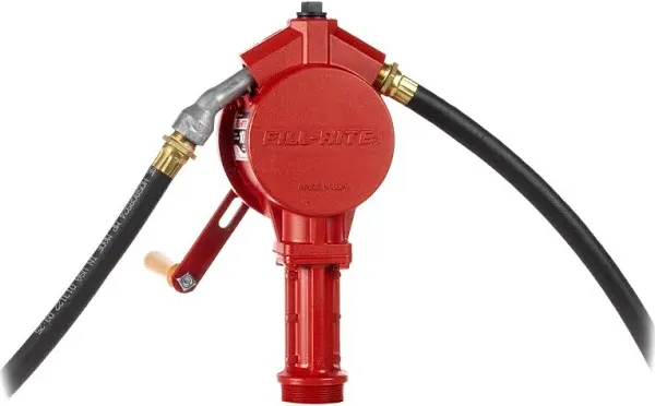 Fill-Rite FR112 Fuel Transfer Rotary Hand Pump w/Discharge Hose, Straight Spo...