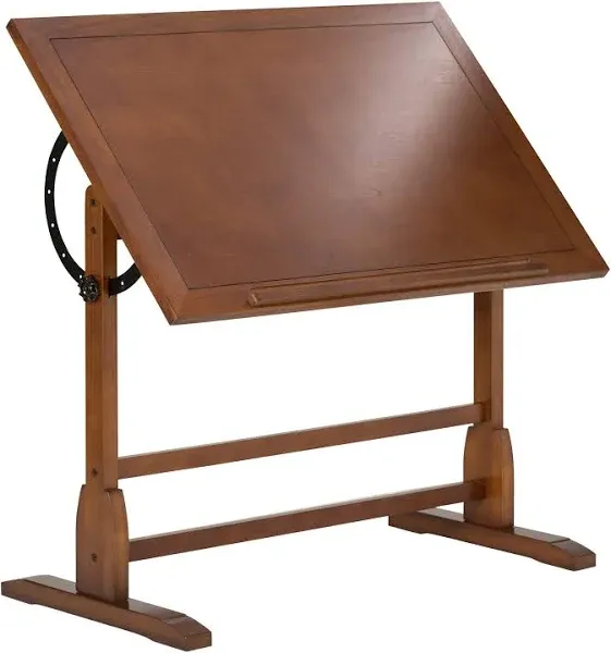 Studio Designs Vintage Solid Wood Drawing/Drafting Table with 42" x 30" Adjustable Tilting Top