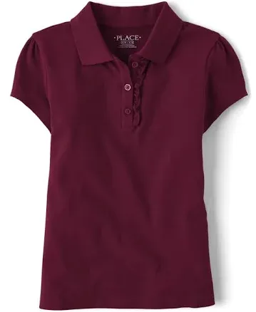 The Children's Place Girls' Short Sleeve Ruffle Pique Polo