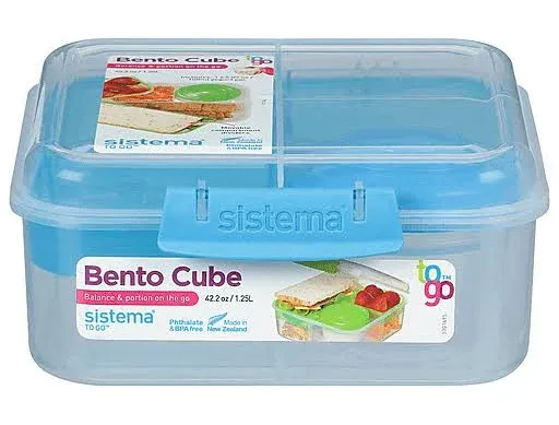 Sistema Bento Create To Go 6-Cup Food Storage Container Bento 50.2 oz 2 Pack