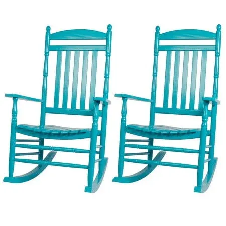 Outdoor Rocking Chairs Set of 2, All Weather Resistant Porch Rocker Chairs with High Back, 350Lbs Support, HDPS Composite Rocking Chair for Backyard, Patio, Garden, Indoor, Black