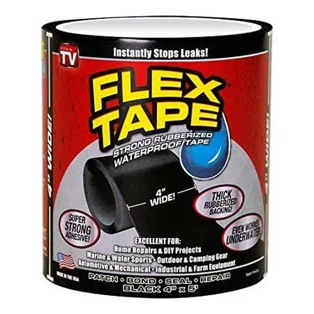 Flex Tape TFSBLKR0405 Rubberized Waterproof Tape - Black