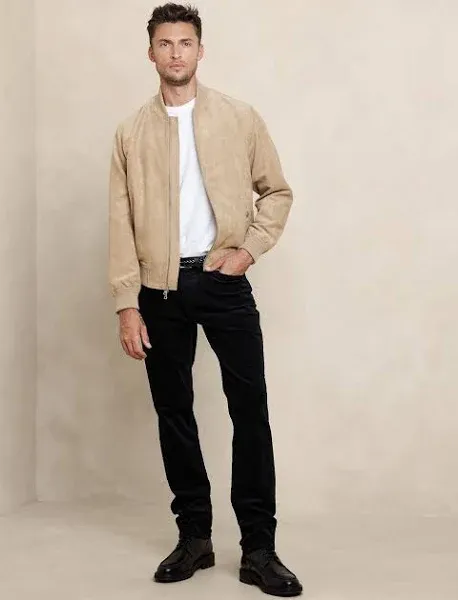 Banana Republic Vegan Suede Bomber Jacket