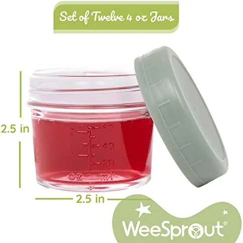 WeeSprout Glass Baby Food Storage Jars with Lids