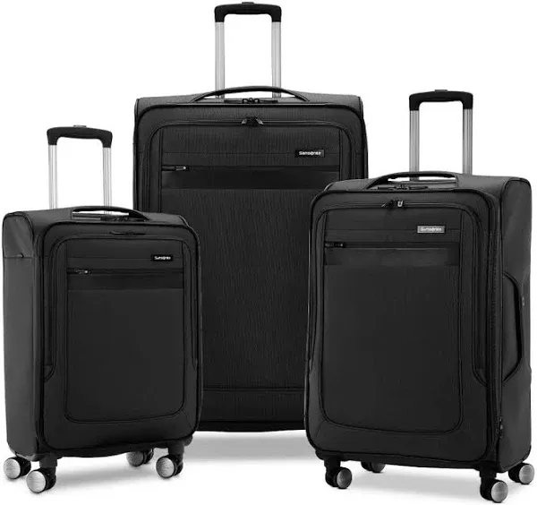 Samsonite Ascella 3.0 Softside Expandable Luggage with Spinner Wheels, Black, 3PC Set (CO/MED/LG)