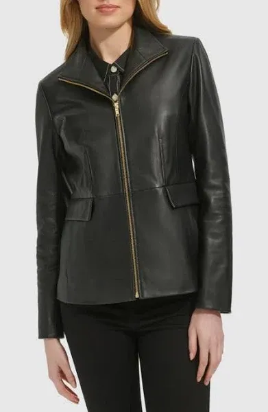 Cole Haan Wing Collar Leather Jacket