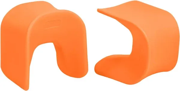 ECR4Kids Wave Seat, 18in - 19.6in Seat Height, Perch Stool, Orange, 2-Pack