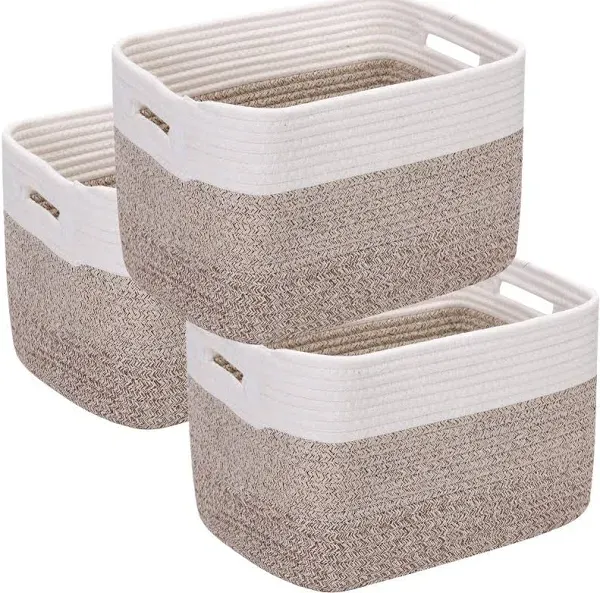 DOFASAYI Cotton Rope Storage Baskets 3-Pack Baskets for Organizing