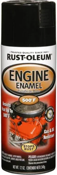 Rust-Oleum 248932, Gloss Black, 12 oz, Automotive Engine Enamel Spray Paint, 12