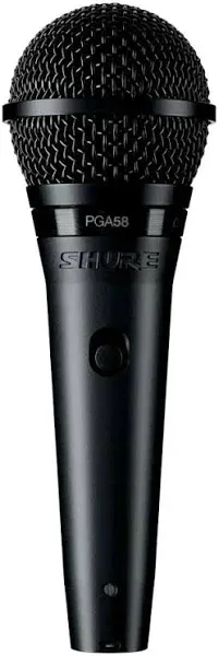 Shure PGA58-LC Cardioid Dynamic Vocal Microphone W/ Microphone Clip Swivel Adapt