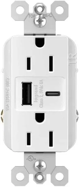 15A WHT A/C USB Outlet