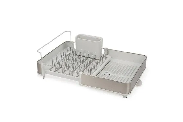 Joseph Joseph Extend Steel Expandable Dish Drainer with Draining - Light Stone