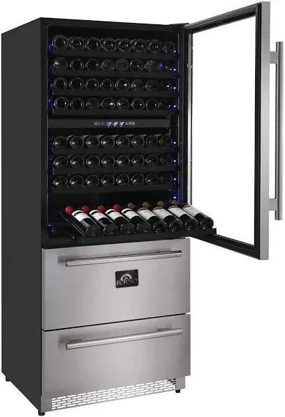 Forno 30" Dual Zone Wine Cooler & Refrigerator Drawer FWCDR6661-30S