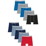 Hanes Comfort Flex Boys' Boxer Brief Underwear, 10-Pack Assorted S