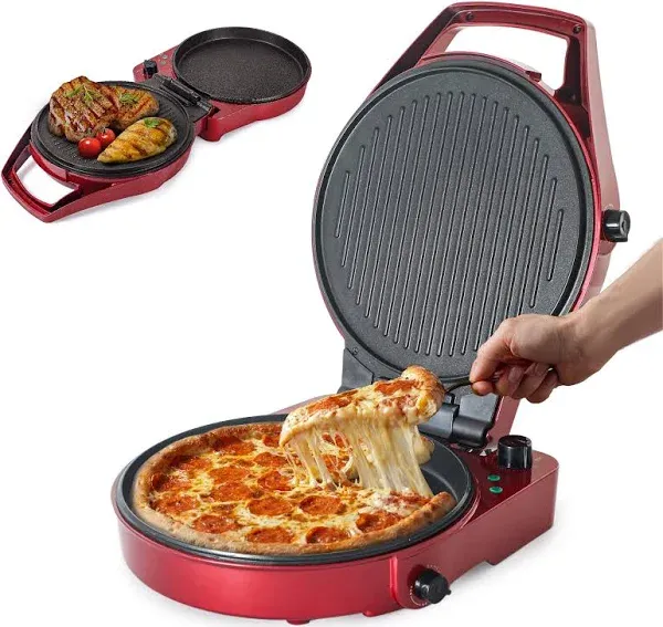 Commercial Chef Pizza Maker and Indoor Grill CHPG12R