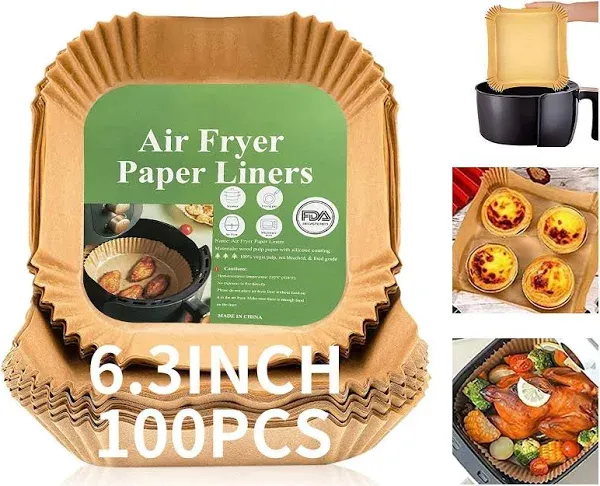 100 Pcs 7.9 Inch Non Stick Air Fryer Paper Liners Round Parchment Paper Liner