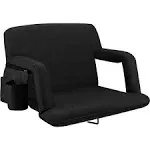 Alpcour Extra-Wide Reclining Stadium Seat with Armrests - 25" Black