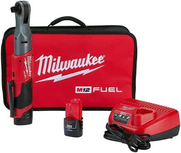 Milwaukee M12 FUEL 1/2 in. Ratchet 2 Battery Kit