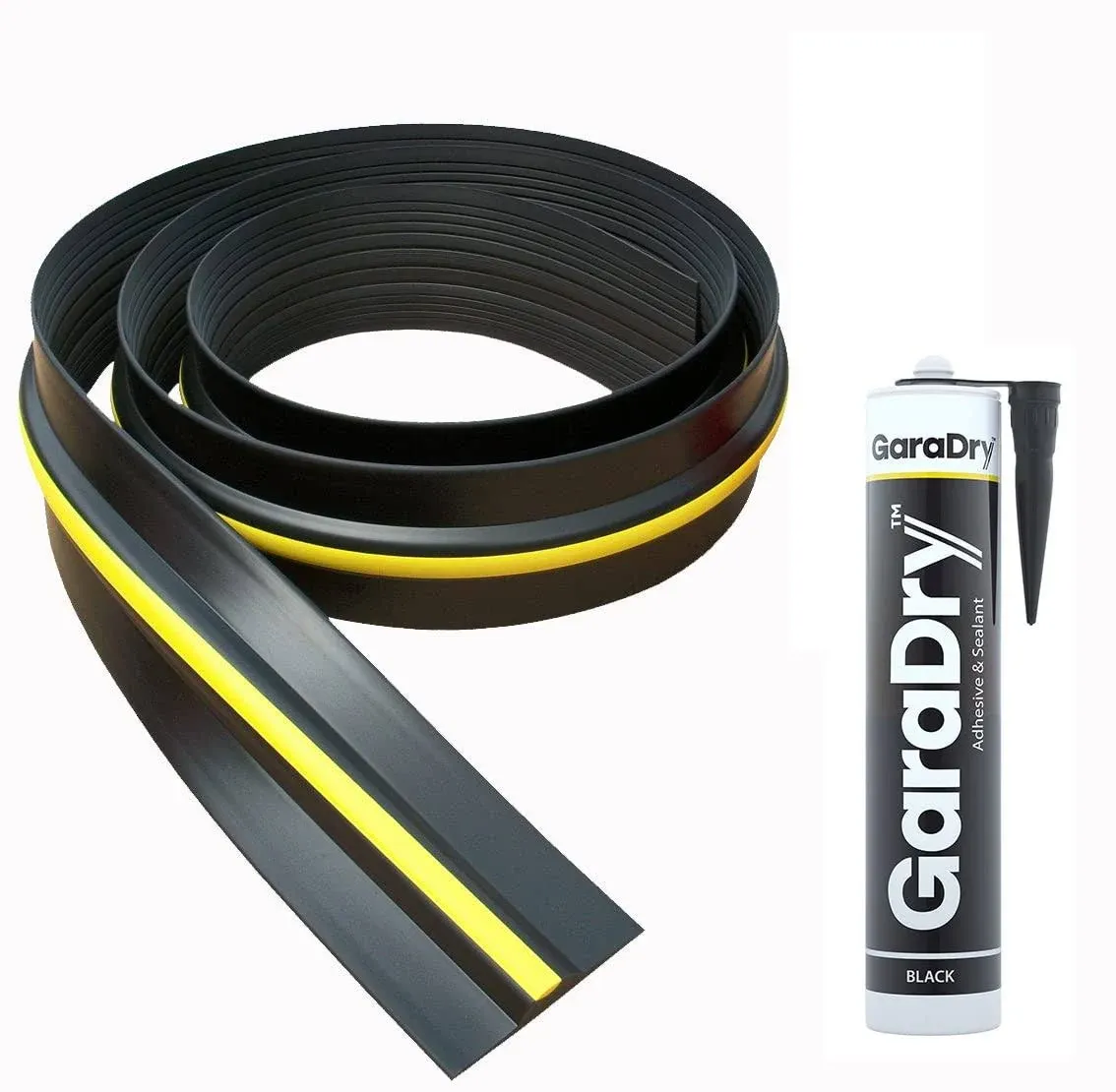 ½” High Garage Door Threshold Seal Kit 10’3” Length | Flexible PVC | Complete Kit Includes Adhesive | GaraDry