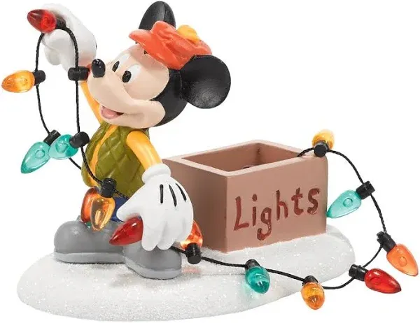 Department 56 Disney Village Mickey Lights Up Christmas Accessory, 2.25 inch