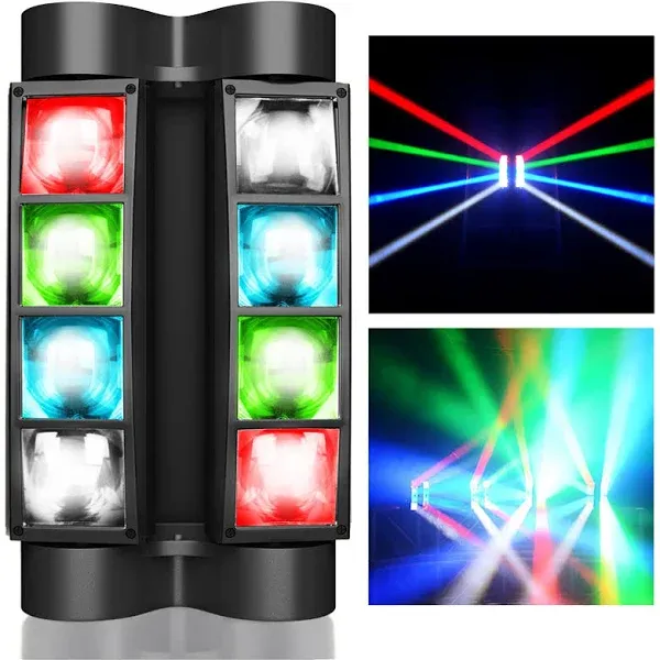 BETOPPER Stage Light, Moving Head DJ Light for Parties, RGBW 8x3W Spider LED Lig